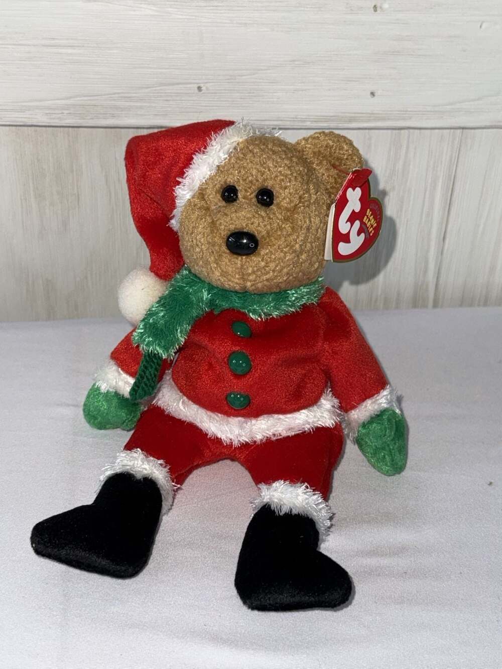 Ty Beanie Baby Kringle The Santa Bear Christmas Holiday Plush Teddy